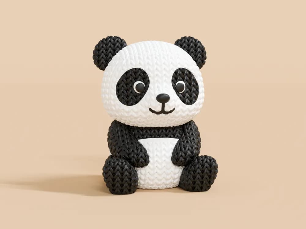 Panda Tricô Decorativo